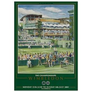 Póster de tenis de Wimbledon con marco, póster de Wimbledon, torneo de tenis, regalo para amantes del tenis, decoración de pared deportiva, impresión de tenis imagen 2