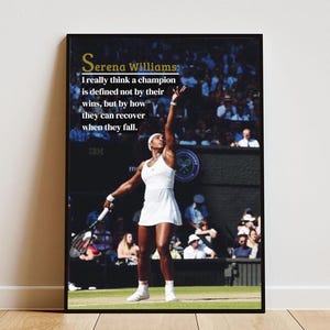 Poster di tennis di Serena Williams con cornice, poster estetico di tennis Articolo per fan di Serena Williams, regalo per gli amanti del tennis, poster di Wimbledon
