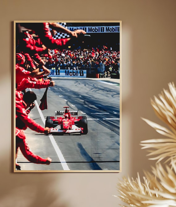 Michael Schumacher F1 Poster – Gerahmte Formel 1 Wandkunst für Ferrari Fans