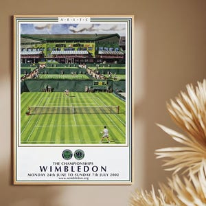 Poster di tennis di Wimbledon con cornice, poster di Wimbledon, torneo di tennis, regalo per gli amanti del tennis, decorazione da parete sportiva, stampa di tennis
