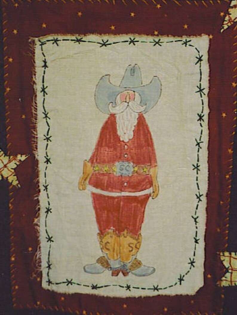 Western ho ho embroidery pattern by hedgehog productions  etsy