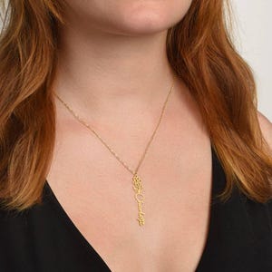 Personalzied Birth Flower Name Necklace, Sun Flower Name Necklace, Custom Floral Name Necklace, Mother&#39;s Day Gift, Gifts For Her, Bridesmaid
