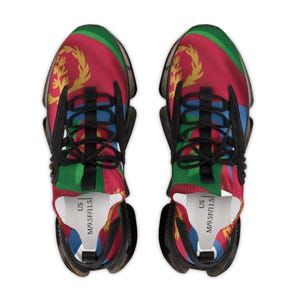 Flag-inspired Sneakers, Eritrean Flag Shoes, Patriotic Mesh Sneakers, Men&#39;s Athletic Footwear, Sports Shoes, Flag Design Sneakers, Men&#39;s