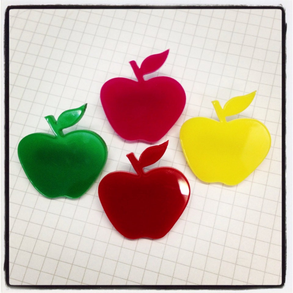 Apple Laser Cut Acrylic Brooch Etsy
