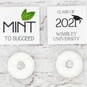 Mint to Succeed Printable Graduation Favor, Class of 2025 Canva Template, DIY Grad Party Favor, Customizable Mint Tag, Senior Night Gift