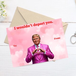 Divertida tarjeta de San Valentín de Trump: tarjeta romántica imprimible para él o para ella