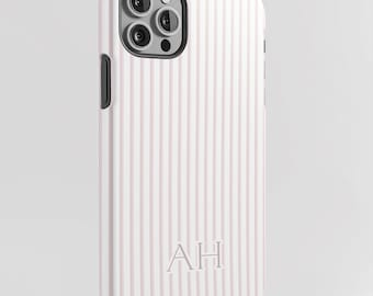 Personalized Striped Phone Case, Custom Monogram iPhone, Galaxy and Pixel Cover, Coastal Preppy Case, Summer Beachy Phonecase