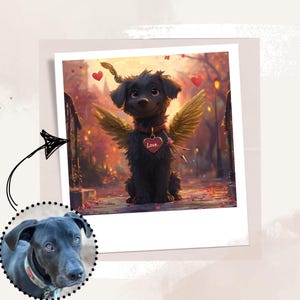 Custom Pixar-Style Valentine's Day Pet Portrait – Romantic Digital Art Gift for Couples, Families & Loved Ones