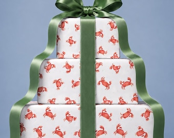 Crab Gift Wrap Coastal Nautical Beach-Themed Crabber Wrapping Paper