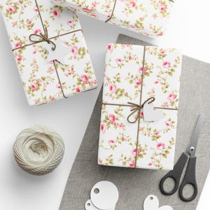Vintage Rose Cottagecore Wrapping Paper Romantic Grandmillenial Floral Gift Wrap for Weddings, Birthdays, Baby Showers Mothers Day