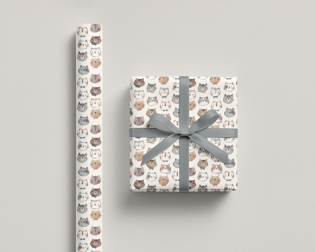 Watercolor Cats Wrapping Paper - Etsy