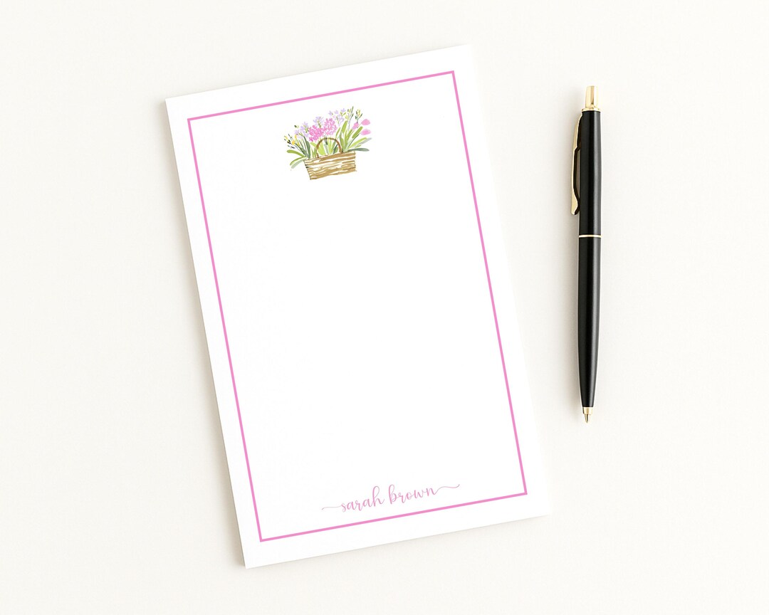 Personalized Floral Notepad | Custom Stationery With Name - Etsy