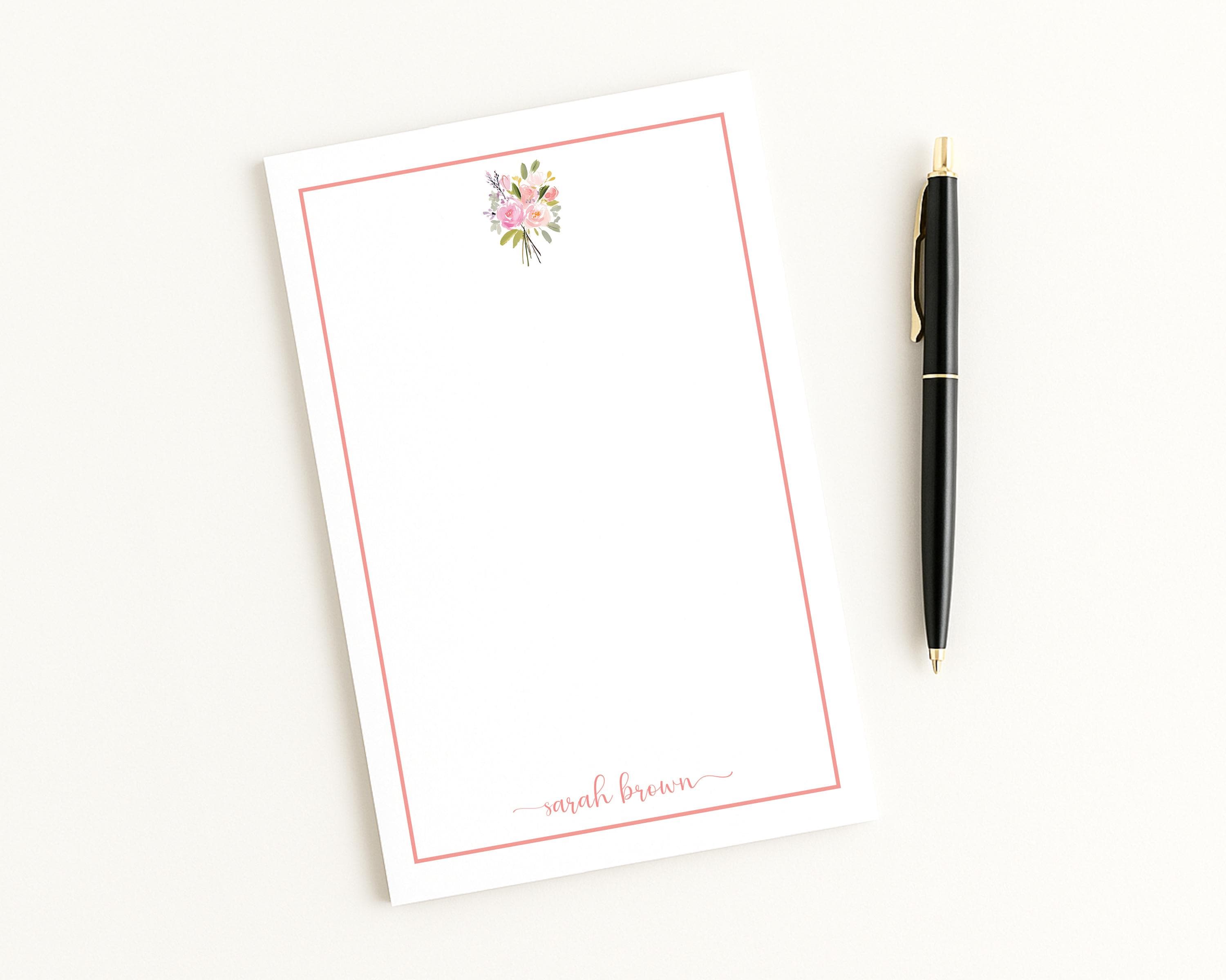 Personalized Floral Notepad | Custom Stationery, 50 Sheets - Etsy