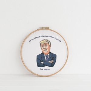 Donald Trump Cross Stitch Pattern – Funny Political Cross Stitch Design – Humorous DIY Craft Décor Digital Instant Download Snarky
