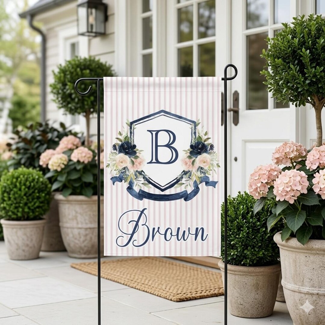 Personalized Garden Flag, Monogram Garden Flag, Custom Last Name Flag ...
