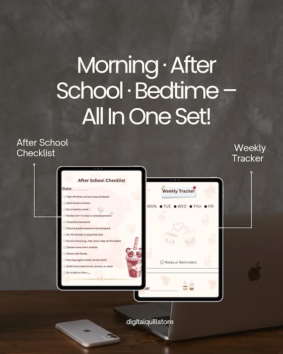 After School Checklist PNG for Kids & Teens | Printable Routine Chart | Daily Task Tracker | 8.5x11 Instant Download