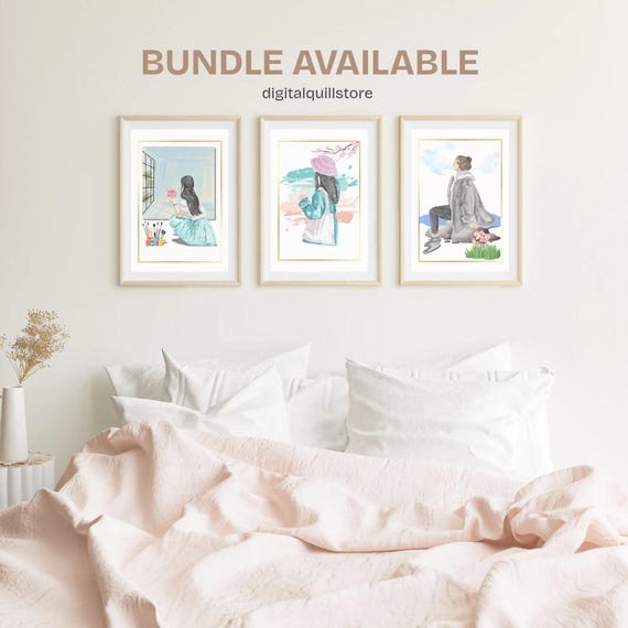 Aesthetic Girl Poster – Feminine Wall Art PNG/JPEG | Minimalist Digital Download for Bedroom or Dorm