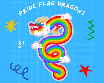 LGBTQ+ Asian Pride Dragon Stickers
