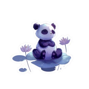 Cute Meditating Panda Sticker