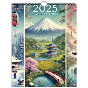 Calendrier des saisons 2025 sur le thème du Japon : de beaux paysages japonais pour toutes les saisons | (États-Unis et Californie)
