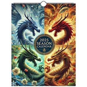 2025 Dragon-Themed Seasonal Calendar (US & CA)