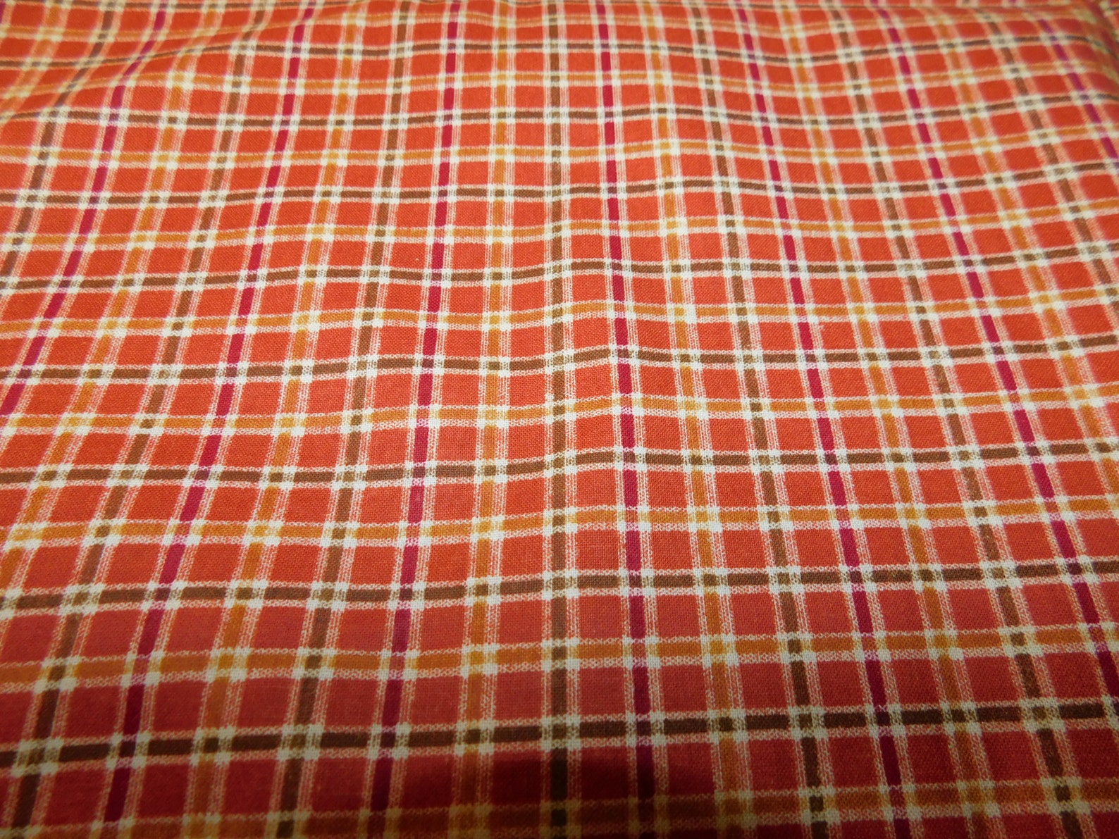 Orange Checkered Plaid Fabric 31 inches by 44 inches | Etsy