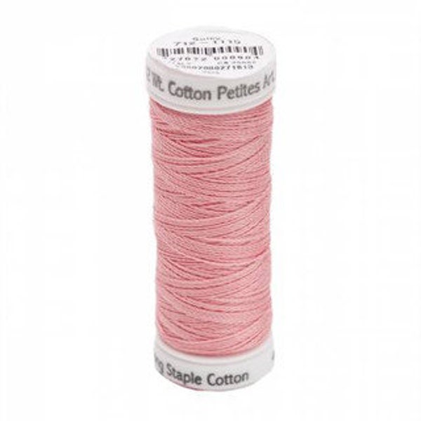 Light Pink (1115); Sulky 12 Wt Perle Cotton Thread;  Embroidery, Wool Applique, Machine Sewing, Quilting, Crafts; 100% Cotton; 50 yds;