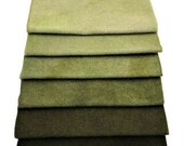 Winter Sage, 6 pc Charm Bundle, Hand-dyed 100 Wool for Wool Applique, Rug Hooking, Quilting, Sewing and Crafts