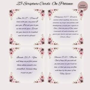 25 Cartões de Escrituras Imprimíveis sobre Paciência | Cartões de Versículos Bíblicos | Cartões Cristãos de Encorajamento | Presente Baseado na Fé para Mulheres | Download Digital
