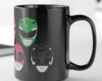 MMPR Helmet Mug (15oz), MMPR Inspired Coffee Cup for Zyuranger Fans