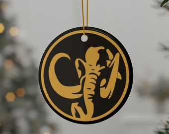 Black Ranger Mastodon Emblem Ceramic Christmas Ornament