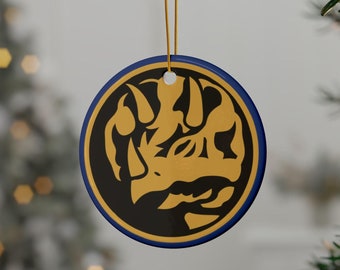 Blue Ranger Morpher Ceramic Christmas Ornament, MMPR Fan Gift