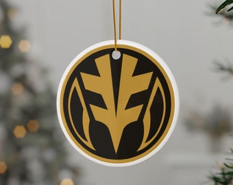 MMPR White Ranger Coin Ceramic Christmas Ornament