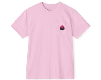 Pink Ranger Helmet Pocket T-Shirt, MMPR 90's TV Show Fan Gift