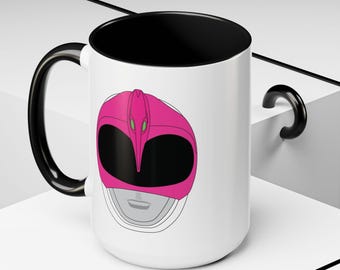 Pink Ranger Helmet Mug, MMPR Inspired, 15oz
