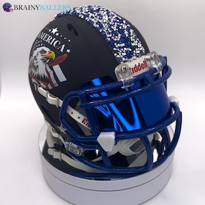 Laser Engraved &quot;USA&quot; America Inspired Mini football Helmet - Riddell, Perfect GIFT! Riddell with crystals!