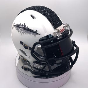 Los Angeles Mini Football Helmet - Black Crystals, Black Visor, Black Facemask, White Base Riddell