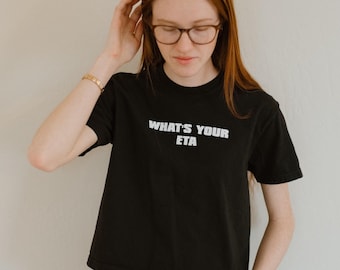 Boxy Cropped Twenty One Pilots "What's your ETA" Tee-Shirt