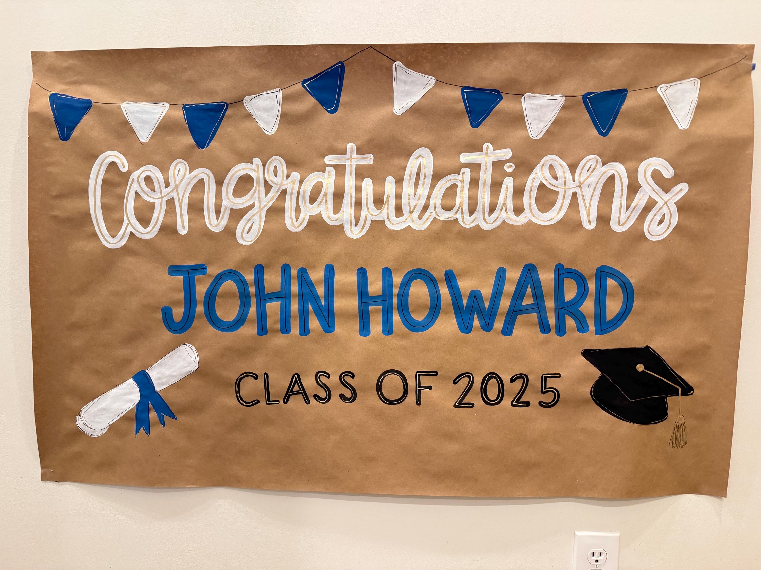 Hand Painted brown paper graduate Sign