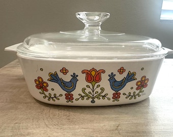 Corning Ware Country Festival Pattern 2-quart 1975