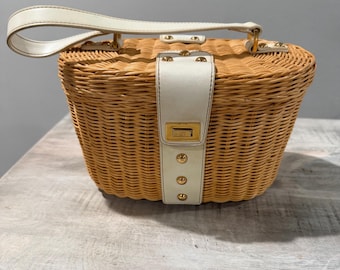 Vintage Etienne Aigner Rattan Summer Basket Purse