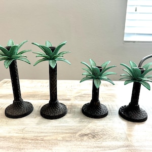 Brass Palm Tree Candle Stick Holders