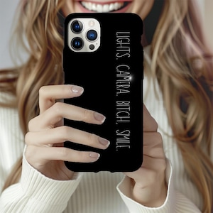 Lights Camera Bitch Smile Phone Case, Pop Lyric Inspired Case, Stylish Protective iPhone Case