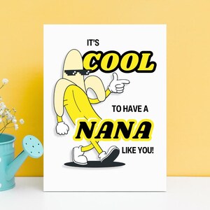 Carte de fête des mères grand-mère drôle, cartes de fête des mères pour grand-mère, bonne fête des mères grand-mère, cool d'avoir grand-mère carte d'anniversaire banane pour grand-mère
