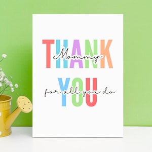 Tarjeta del Día de la Madre, Tarjeta de agradecimiento para mamá, Te amo mamá, Regalo para mamá, Tarjeta del Día de la Madre, Tarjeta de felicitación, Tarjeta de cumpleaños personalizada, Tarjeta de felicitación colorida