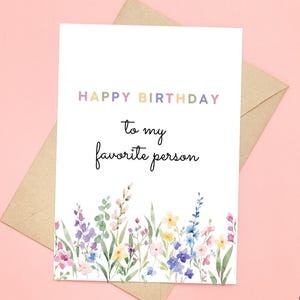Favorite Person Birthday Card, Boyfriend Birthday Card, Cute Birthday Card To Husband, Birthday Card For Him, Her, Girlfriend Birthday Card
