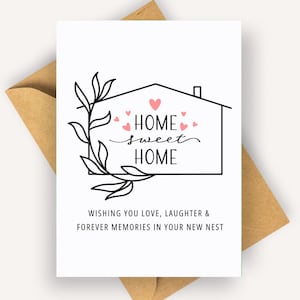 Carte simple bonne nouvelle maison, carte de félicitations pour nouvelle maison, cadeau pour nouvelle maison, cadeau de pendaison de crémaillère pour amis, carte personnalisée pour nouvelle maison