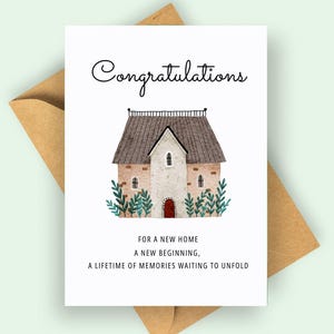 Carte simple bonne nouvelle maison, carte de félicitations pour nouvelle maison, cadeau pour nouvelle maison, cadeau de pendaison de crémaillère pour amis, carte personnalisée pour nouvelle maison