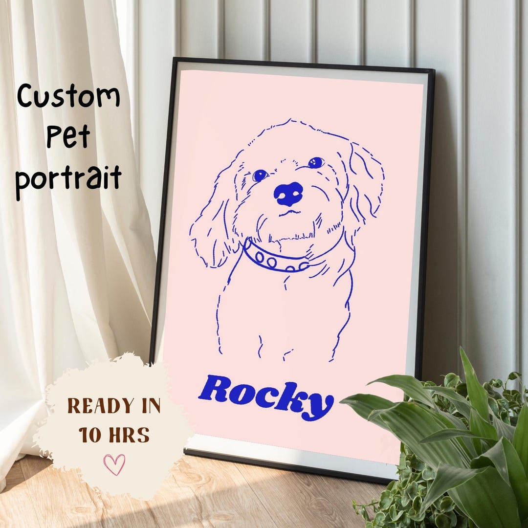 Custom Dog Portrait, Badly Drawn Pet Portrait, Funny Personalized Gift ...