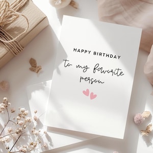 Favorite Person Birthday Card, Boyfriend Birthday Card, Cute Birthday Card To Husband, Birthday Card For Him, Her, Girlfriend Birthday Card